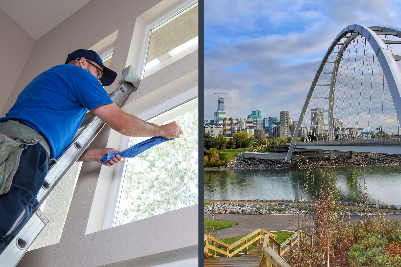 professional window washers & Edmonton Walterdale Bridge