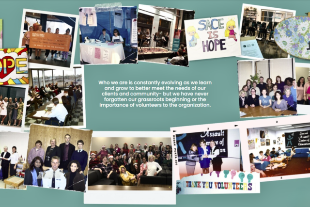 SACE volunteers and community events over the years