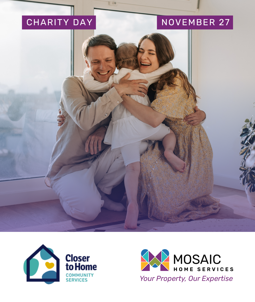 Supporting Families and Strengthening Communities: Closer to Home is Our Charity of the Month